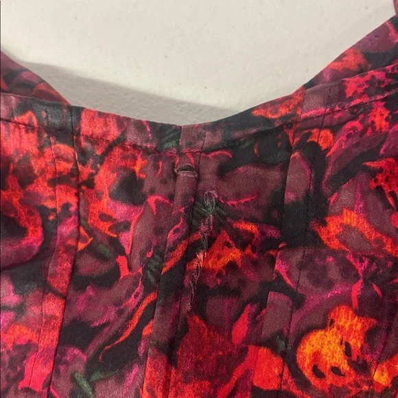 sz 2 Stargazer Lilies Glenda Gown dress Cinq à Sept Long Floral Printed Ruffle - Picture 3 of 5